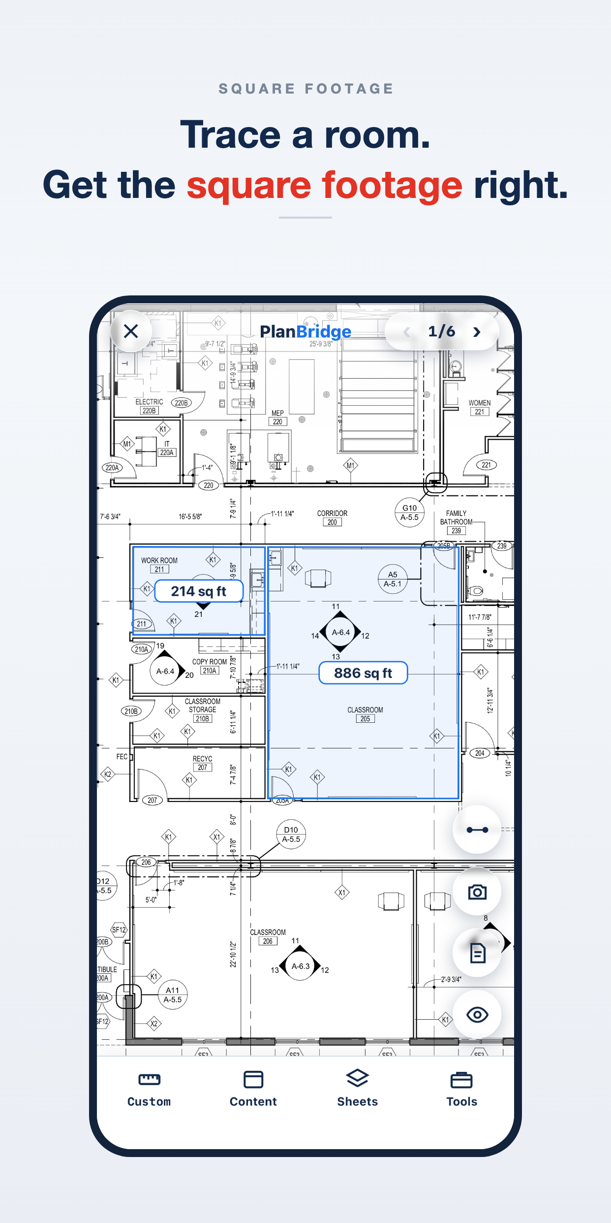 Trace a room. Get the square footage right.